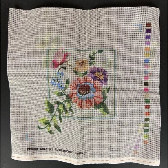 Creative Expressions Gingham Garden Pillow Needlepoint Kit 3822 Vtg 1982 - Picture 6 of 6